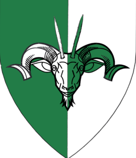 Per pale vert and argent, a musimon's head cabossed counterchanged