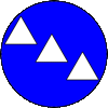 Populace Badge for Barony of Three Mountains Populace Badge for Barony of Three Mountains