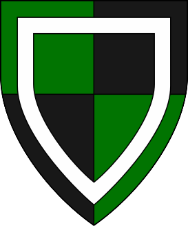 Quarterly vert and sable, an orle argent.