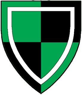 Quarterly vert and sable, an orle argent.