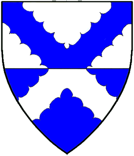 Per fess argent and azure, a saltire engrailed counterchanged.