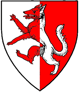 Per pale argent and gules, a wolf rampant counterchanged.