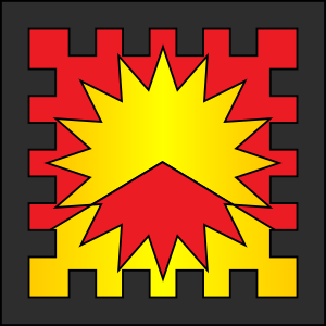 Populace Badge for Barony of Vulcanfeldt